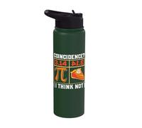 Pi 3.14 Pie Coincidence I Think Not, Happy Pi Day Math Stainless Steel Insulated Water Bottle