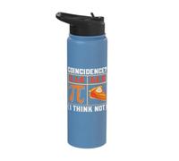 Pi 3.14 Pie Coincidence I Think Not, Happy Pi Day Math Stainless Steel Insulated Water Bottle