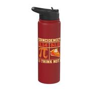Pi 3.14 Pie Coincidence I Think Not, Happy Pi Day Math Stainless Steel Insulated Water Bottle