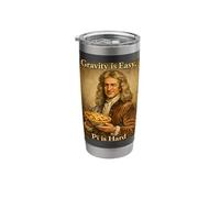 Pi Day Gravity is Easy Pi is Hard Funny Newton Science Pun Stainless Steel Insulated Tumbler