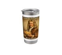 Pi Day Gravity is Easy Pi is Hard Funny Newton Science Pun Stainless Steel Insulated Tumbler