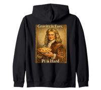 Pi Day Gravity is Easy Pi is Hard Funny Newton Science Pun Zip Hoodie