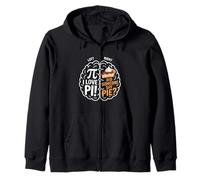 Pi Day I Love Pi Did Someone Say Pie Brain Zip Hoodie