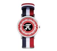 Pi Day Mathematics Symbol Sport Watch for Men Women Nylon Strap Wrist Watch Analog Quartz Watch