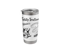 Pi Day Totally Irrational Possum Math Pun Screaming Opossum Stainless Steel Insulated Tumbler