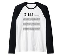Pi Digits Math G esign First 300 Numbers Raglan Baseball Tee