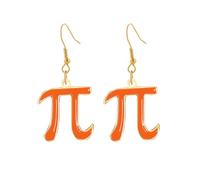 Pi Earrings for Women Pink Math Geek Nerd 3.14 Novelty Dangling Drop Earrings Mathematical Pi Symbol Teacher Earring Jewelry, S, Zinc, No Gemstone