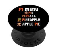 Pi Menu Pie Pizza Pineapple Apple Pie Pi Funny Pi Day PopSockets Adhesive PopGrip
