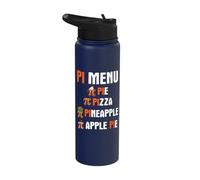 Pi Menu Pie Pizza Pineapple Apple Pie Pi Funny Pi Day Stainless Steel Insulated Water Bottle