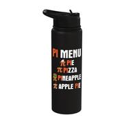 Pi Menu Pie Pizza Pineapple Apple Pie Pi Funny Pi Day Stainless Steel Insulated Water Bottle