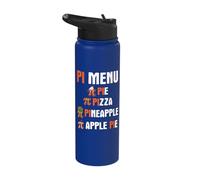 Pi Menu Pie Pizza Pineapple Apple Pie Pi Funny Pi Day Stainless Steel Insulated Water Bottle