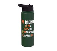 Pi Menu Pie Pizza Pineapple Apple Pie Pi Funny Pi Day Stainless Steel Insulated Water Bottle