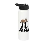 Pi Symbol Sloth Sleeping On Number Symbol 3.14 Pi Day Stainless Steel Insulated Water Bottle