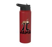 Pi Symbol Sloth Sleeping On Number Symbol 3.14 Pi Day Stainless Steel Insulated Water Bottle