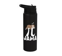 Pi Symbol Sloth Sleeping On Number Symbol 3.14 Stainless Steel Insulated Water Bottle