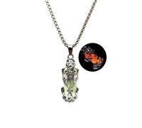 Pi Xiu Necklace Stainless Steel Luminous Pi Yao Feng Shui Necklace for Women Men Lucky Amulet Protection Necklace Glow in The Dark Jewelry Gift, Stainless Steel, No Gemstone