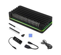 Pi Zero 2 W Aluminum Case Kit with Passive Cooling, 4-Port USB OTG Hub, Mini HDMI Adapter, Power Switch Cable, Pin Header, OTG Cable and Screwdriver (Board Not Included)