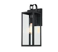 Pia Ricco Large Size Outdoor Wall Lights, 18 Inch Oversized Matte Black Exterior Light Fixture with Clear Glass, Waterproof Front Porch Lighting, Modern Sconces Lantern for House, Garage, ETL Listed
