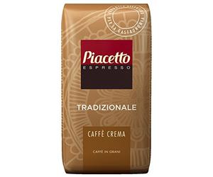 Piacetto Tradizionale Caffé Crema 1000 g | The typical Italian long roasting process defines the strong, southern Italian character of these beans and has an impressive intensive aroma and full body