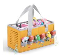 Piaclen Carrying case for Toniebox Audio Player and Figurines Starter Set,Felt Organizer Bag,Travel for toniebox 2 Earphone and charger accessories portable bag (Yellow)