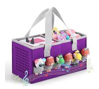 Piaclen Carrying case for Toniebox Audio Player and Figurines Starter Set,Felt Organizer Bag,Travel for toniebox 2 Earphone and charger accessories portable bag(Deep purple)