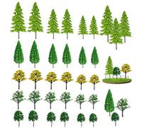 Piacolnic 30 Pcs Mini Model Trees, 5 Styles Mini Plastic Tree, Miniature Tree Architecture Trees Scale Tree Small Plant Ornament for Diorama Building Model Trees Cake Decorations Train Garden