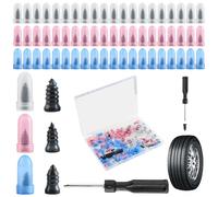 Piaeny 92 PCS Tyre Repair Kit Rubber Nails, with Screwdriver and Storage Box, Motorcycle and Bicycle Puncture Repair, Durable Self-Service Tyre Repair Tool(30S +30M +30L)