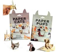 Piaeny DIY Paper Cats Origami Kit, 100 PCS Cute Cat Dog 3D Origami PCS, Creative Dog Model Making Adults for Fun DIY Activities, Office Decoration Family Relaxation Art Projects