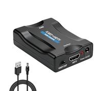 Piaeny Scart to HDMI Converter Cable 1M, Analog SCART to HDMI Adapter with USB Power, 720P 1080P Switch Converter for TV Monitor Projector