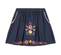 Pialou embroidered skirt Organic cotton Blue 4 years
