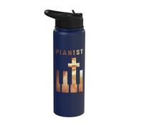 Pianist Melodic Keys Passion Artistry Stainless Steel Insulated Water Bottle