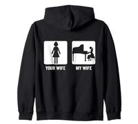 Pianist Your Wife My Wife Funny Musician Piano Wife Zip Hoodie