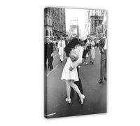 PIANK Kissing on VJ Day - New York Times Square - World War 2 Sailor Kiss Canvas Art Poster And Wall Art Picture Print Modern Family Bedroom Decor Frame 16x