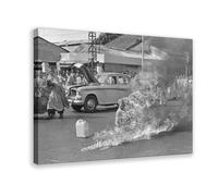 PIANK The Burning Monk (thích Quảng Đức) Canvas Art Poster And Wall Art Picture Print Modern Family Bedroom Decor Frame 12x18inch(30x45cm)