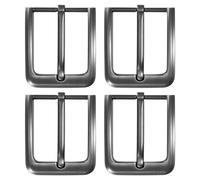 PIANKEKE 4 Pcs Men's Belt Buckles for Men, Classic Metal Belt Buckle Replacement, Single Prong Square Belts Buckles Set for 38-40 mm/1.5"-1.6" Belts, for Men Women