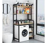 Piano 3 Lavatrice Shelf, Washer Dryer Storage Rack, Dishwasher Top Shelf nizer, Laundry Room Column, Stylish Black Bathroom Storage Solution