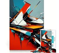 Piano Abstract Art 1000 Pieces Jigsaw Puzzles for Teenagers Improve Memory Mental Relax Sharp Edge Creative Gift (38x52cm)