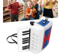 Piano Accordion,Entry Level Accordion With 17 Keys And 8 Bass Soft Sound Portable Beginners Keyboards For Beginners (White)