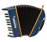 Piano Accordions. Hohner Chromatic Piano Accordion XS CHILDREN'S BLUE/ORANGE WITH BACKPACK.