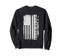 Piano American Flag Music Lover Pianist Teacher 4th of July Sweatshirt