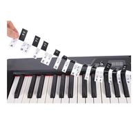 Piano and Keyboard Note Chart, Piano Keyboard Stickers Guide for Beginners, 88-Key Full Size, Complete Color Note Piano Music Lesson, No Need Stickers, Reusable (pvc-black-88key)