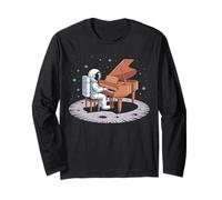 Piano Astronaut Space Music Lover Pianist Teacher Musician Long Sleeve T-Shirt