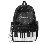 Piano Backpack for Women, Waterproof Nylon Cute Polka Dot Schoolbag with Laptop Compartment for Campus and Work (Style B)