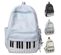 Piano Backpack Whimsical Twee Backpack, Y2k Cute Campus Schoolbag Cutecore Daypack Supplies for Campus Commute Travel (Blue)