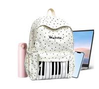 Piano Backpacks Large Capacity Piano Print Lightweight Aesthetic Bag