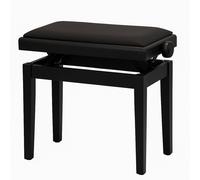 Piano Bench Black Matte With Black Faux Leather