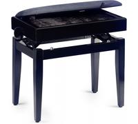 Piano Bench with Sheet Music Compartment, Black Matte
