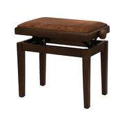 Piano Bench Walnut Matte With Brown Cushion