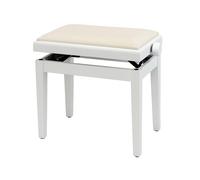 Piano Bench White Matte With White Cushion