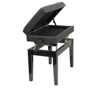 Piano Bench With Sheet Music Compartment, Stable, Black, Height Adjustable